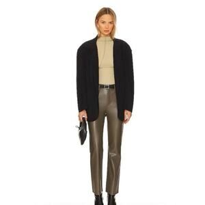 Pistola Lennon Green Faux Vegan Leather High Waisted Pants in Sage